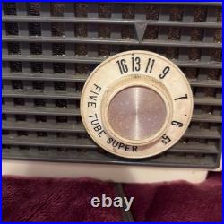 Vintage Mid Century Modern 1950's HOFFMAN Five Tube Radio Superhyterodyne Works