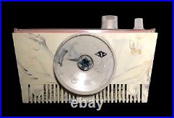 Vintage Mid Century Modern Trutest 5 Tube Kit Radio Marbleized Swivel Base 1960s