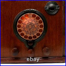 Vintage Montgomery Wards Airline Teledial Tube Radio 62-306 1937 1938 Magic Eye