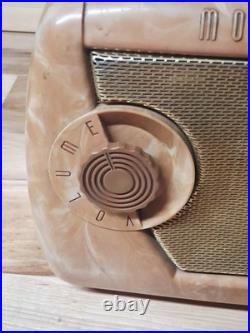 Vintage Motorola 49L11Q Catalin Like Portable Suitcase Apricot Swirl Tube Radio