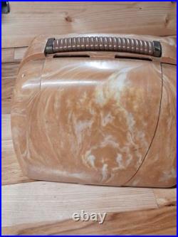 Vintage Motorola 49L11Q Catalin Like Portable Suitcase Apricot Swirl Tube Radio