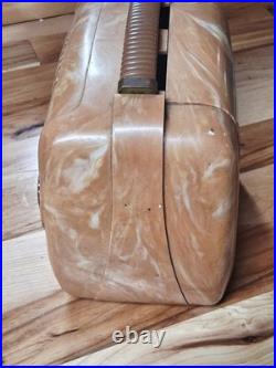 Vintage Motorola 49L11Q Catalin Like Portable Suitcase Apricot Swirl Tube Radio