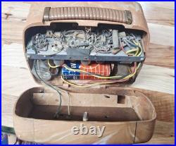 Vintage Motorola 49L11Q Catalin Like Portable Suitcase Apricot Swirl Tube Radio
