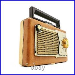 Vintage Motorola 56M3 Roto-Tenna Portable AM Tube Radio 1950's Mid Century Works