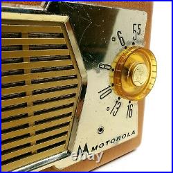 Vintage Motorola 56M3 Roto-Tenna Portable AM Tube Radio 1950's Mid Century Works