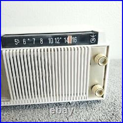 Vintage Motorola Model C12P Tube Radio Clock AM White 1960's MCM Working