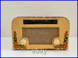 Vintage Motorola Tube Radio Model 55X15 Hand-Painted Floral Design (Tested)