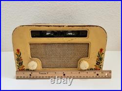 Vintage Motorola Tube Radio Model 55X15 Hand-Painted Floral Design (Tested)
