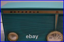 Vintage Motorola Turquoise Tube Radio Model A8J 23 MCM Tested Works