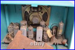 Vintage Motorola Turquoise Tube Radio Model A8J 23 MCM Tested Works