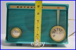 Vintage Motorola Turquoise Tube Radio Model A8J 23 MCM Tested Works