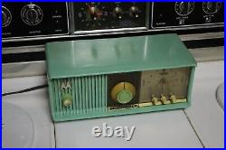 Vintage Motorola Turquoise Tube Type Clock Radio 56CC, 1950's, Works Good