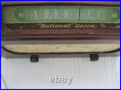Vintage NU National Union USA Wood Tabletop Tube Radio Model G-619 Works