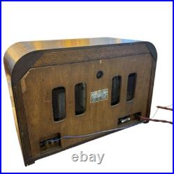 Vintage National Vacuum Tube Radio Japan Showa Era Wood Cabinet Tested Works Vintage National Vacuum Tube Radio Japan Showa Era Wood Cabinet Tested Works