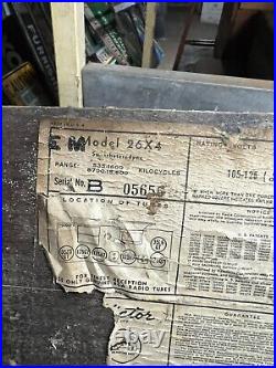 Vintage Old 26X4 RCA Victor Electric Superheterodyne Tube Radio Wood Case Parts