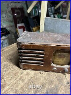 Vintage Old Art Deco Philco Transitone Electric Tube Radio Wood Case Parts USA