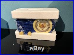 Vintage Old Catalin Bakelite Fada Mini Antique Clock Radio Blue New In Box