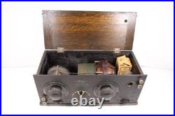 Vintage Old Excellent Grebe Cr-5 Antique Bakelite Panel Tube Radio + Bbtt Tube