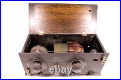 Vintage Old Excellent Grebe Cr-5 Antique Bakelite Panel Tube Radio + Bbtt Tube