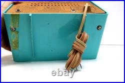 Vintage Old Nice Turquoise Olympic MID Century Atomic Crack Free Antique Radio