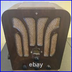 Vintage Old Rare Tombstone A-53 General Electric Tube Radio Wood Case Parts USA