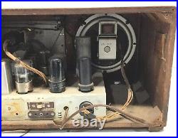 Vintage Old Wood Tube Radio Lafayette Short Wave-Megacycles Police (AS IS)