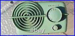 Vintage Olive Green Crosley 1950s Serenader / Bullseye Tube AM Radio