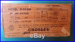 Vintage Original Crosley Dashboard Clock Tube Radio Metallic Green