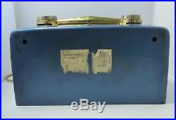 Vintage Original Crosley Tabletop Radio in Blue with Gold Trim Model E-15BE