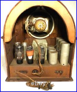 Vintage PATHE CATHEDRAL RADIO Untested /Complete withALL 7 TUBES & SOME NEW CAPS