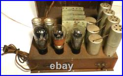 Vintage PATHE CATHEDRAL RADIO Untested /Complete withALL 7 TUBES & SOME NEW CAPS