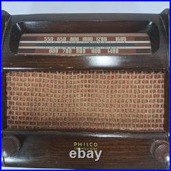 Vintage PHILCO TRANSITONE RADIO PT3 1942 Wooden Tabletop Tube Radio
