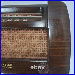 Vintage PHILCO TRANSITONE RADIO PT3 1942 Wooden Tabletop Tube Radio