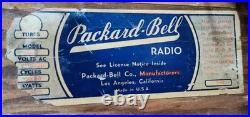 Vintage Packard Bell 66-d Tabletop Tube Radio 160950! T702 J