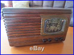Vintage Packard Bell Model 35H Stationized Wood Tube Radio 1938 Restored