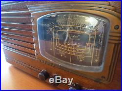 Vintage Packard Bell Model 35H Stationized Wood Tube Radio 1938 Restored