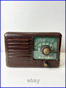 Vintage Packard Bell Tube Radio Model 501 Brown Light Fuse Turns On, Working
