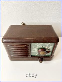 Vintage Packard Bell Tube Radio Model 501 Brown Light Fuse Turns On, Working