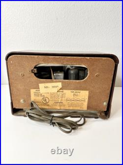 Vintage Packard Bell Tube Radio Model 501 Brown Light Fuse Turns On, Working