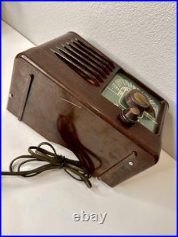 Vintage Packard Bell Tube Radio Model 501 Brown Light Fuse Turns On, Working