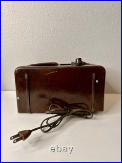 Vintage Packard Bell Tube Radio Model 501 Brown Light Fuse Turns On, Working