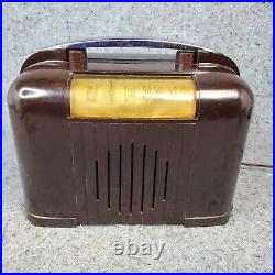 Vintage Packard Bell Tube Radio Model 551 AM Stationized Brown Bakelite Works
