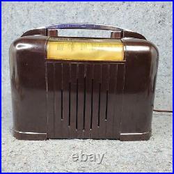 Vintage Packard Bell Tube Radio Model 551 AM Stationized Brown Bakelite Works