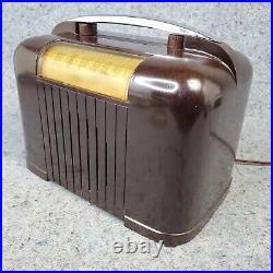 Vintage Packard Bell Tube Radio Model 551 AM Stationized Brown Bakelite Works