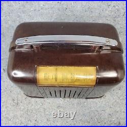 Vintage Packard Bell Tube Radio Model 551 AM Stationized Brown Bakelite Works