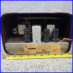 Vintage Packard Bell Tube Radio Model 551 AM Stationized Brown Bakelite Works