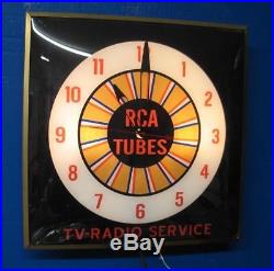 Vintage Pam Advertising RCA TUBES TV RADIO SERVICE Clock