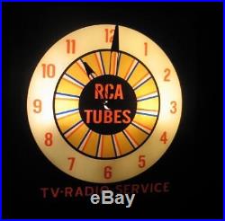 Vintage Pam Advertising RCA TUBES TV RADIO SERVICE Clock