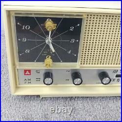 Vintage Panasonic Model RC- 721 AM/FM Tube Radio Clock 1960s Made In Japan Works