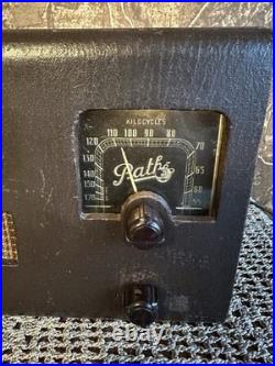 Vintage Pathe XBR Wood Table Tube Radio Working Leatherette Cabinet Receives AM